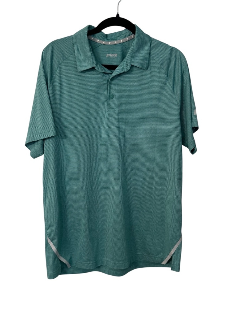 Prince Men's Short Sleeve Teal Performance Polo Sz L GUG